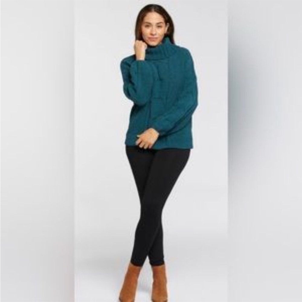 Seven7 Teal Blue Chenille Cowl Neck Sweater Sz XL MSRP: $75 NWT